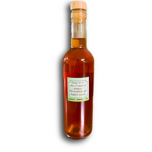 Vinaigre de vin blanc à l'extrait de framboise 375ml